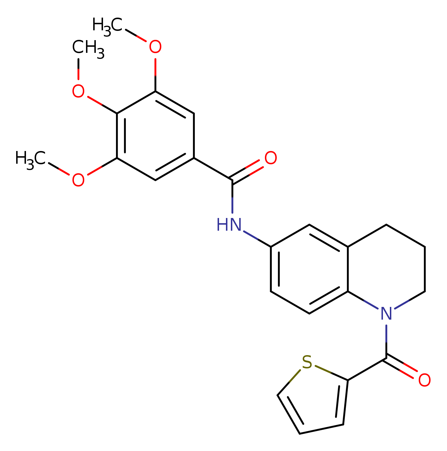 3,4,5-trimethoxy-N-[1-(thiophene-2-carbonyl)-1,2,3,4-tetrahydroquinolin-6-yl]benzamide