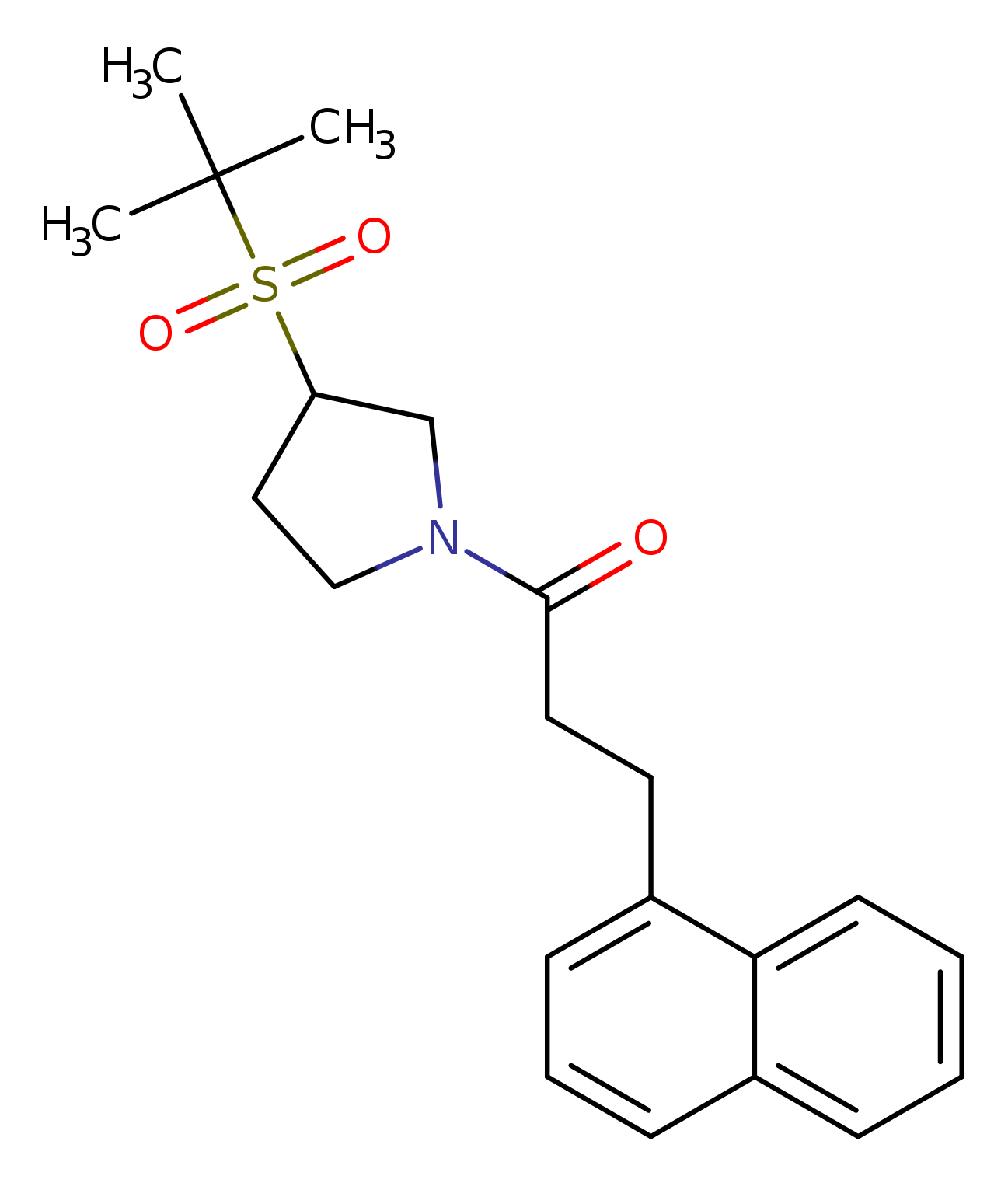 1-[3-(2-methylpropane-2-sulfonyl)pyrrolidin-1-yl]-3-(naphthalen-1-yl)propan-1-one