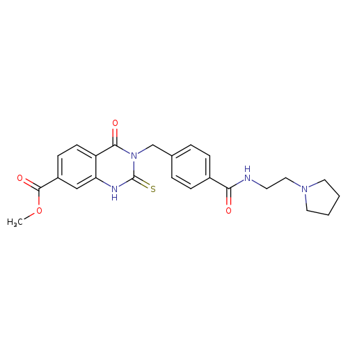 methyl 4-oxo-3-[(4-{[2-(pyrrolidin-1-yl)ethyl]carbamoyl}phenyl)methyl]-2-sulfanylidene-1,2,3,4-tetrahydroquinazoline-7-carboxylate