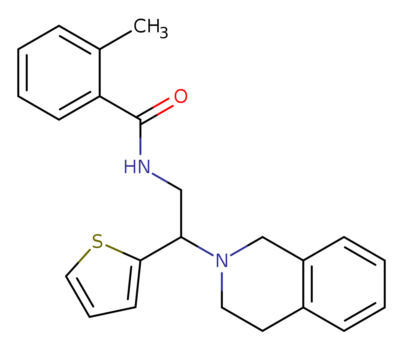 2-methyl-N-[2-(1,2,3,4-tetrahydroisoquinolin-2-yl)-2-(thiophen-2-yl)ethyl]benzamide