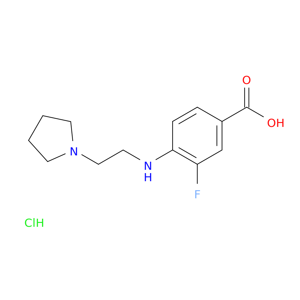 3-fluoro-4-{[2-(pyrrolidin-1-yl)ethyl]amino}benzoic acid hydrochloride