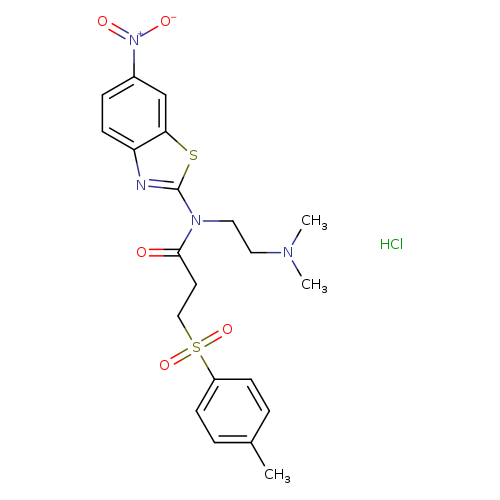 N-[2-(dimethylamino)ethyl]-3-(4-methylbenzenesulfonyl)-N-(6-nitro-1,3-benzothiazol-2-yl)propanamide hydrochloride