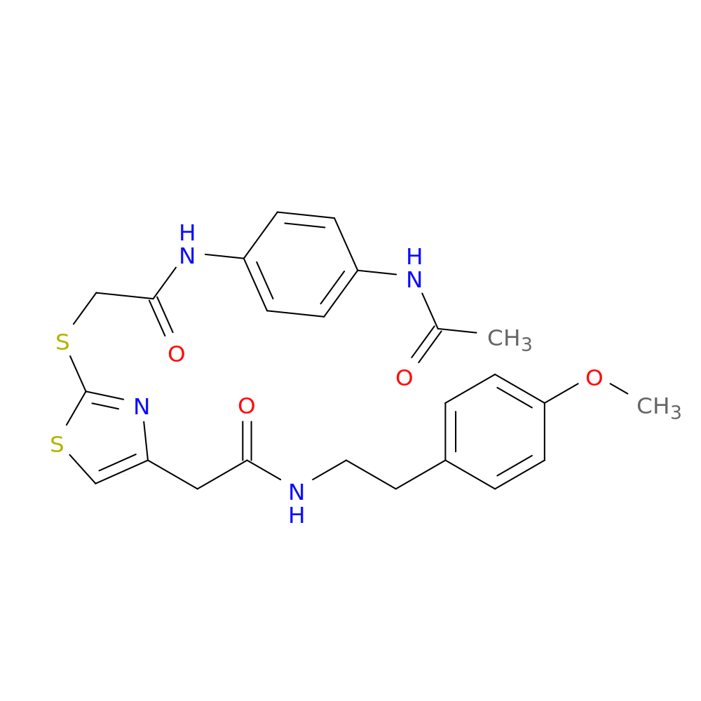 2-[2-({[(4-acetamidophenyl)carbamoyl]methyl}sulfanyl)-1,3-thiazol-4-yl]-N-[2-(4-methoxyphenyl)ethyl]acetamide