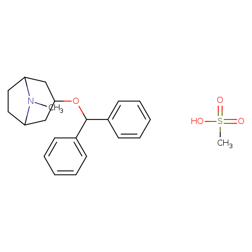 (1R,3R,5S)-3-(diphenylmethoxy)-8-methyl-8-azabicyclo[3.2.1]octane; methanesulfonic acid