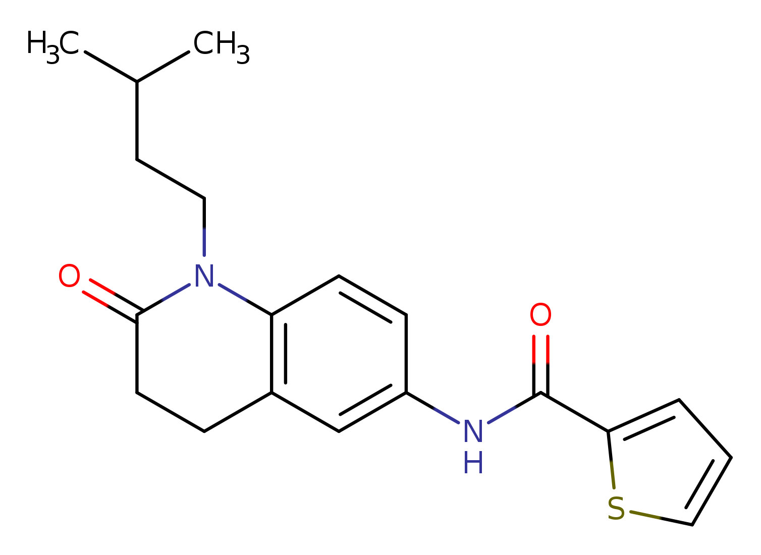 N-[1-(3-methylbutyl)-2-oxo-1,2,3,4-tetrahydroquinolin-6-yl]thiophene-2-carboxamide