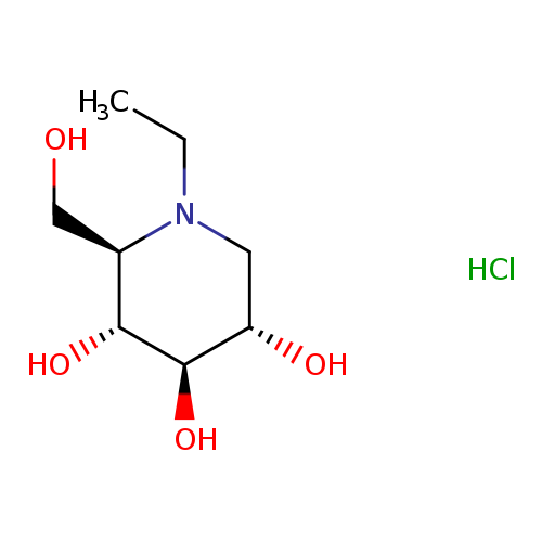 3,4,5-Piperidinetriol, 1-ethyl-2-(hydroxymethyl)-, hydrochloride (1:1), (2R,3R,4R,5S)-