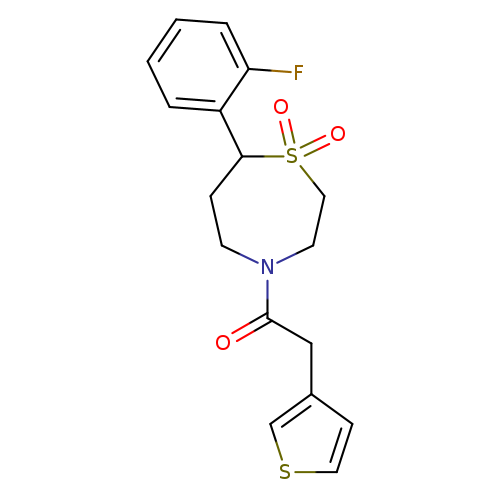 7-(2-fluorophenyl)-4-[2-(thiophen-3-yl)acetyl]-1lambda6,4-thiazepane-1,1-dione