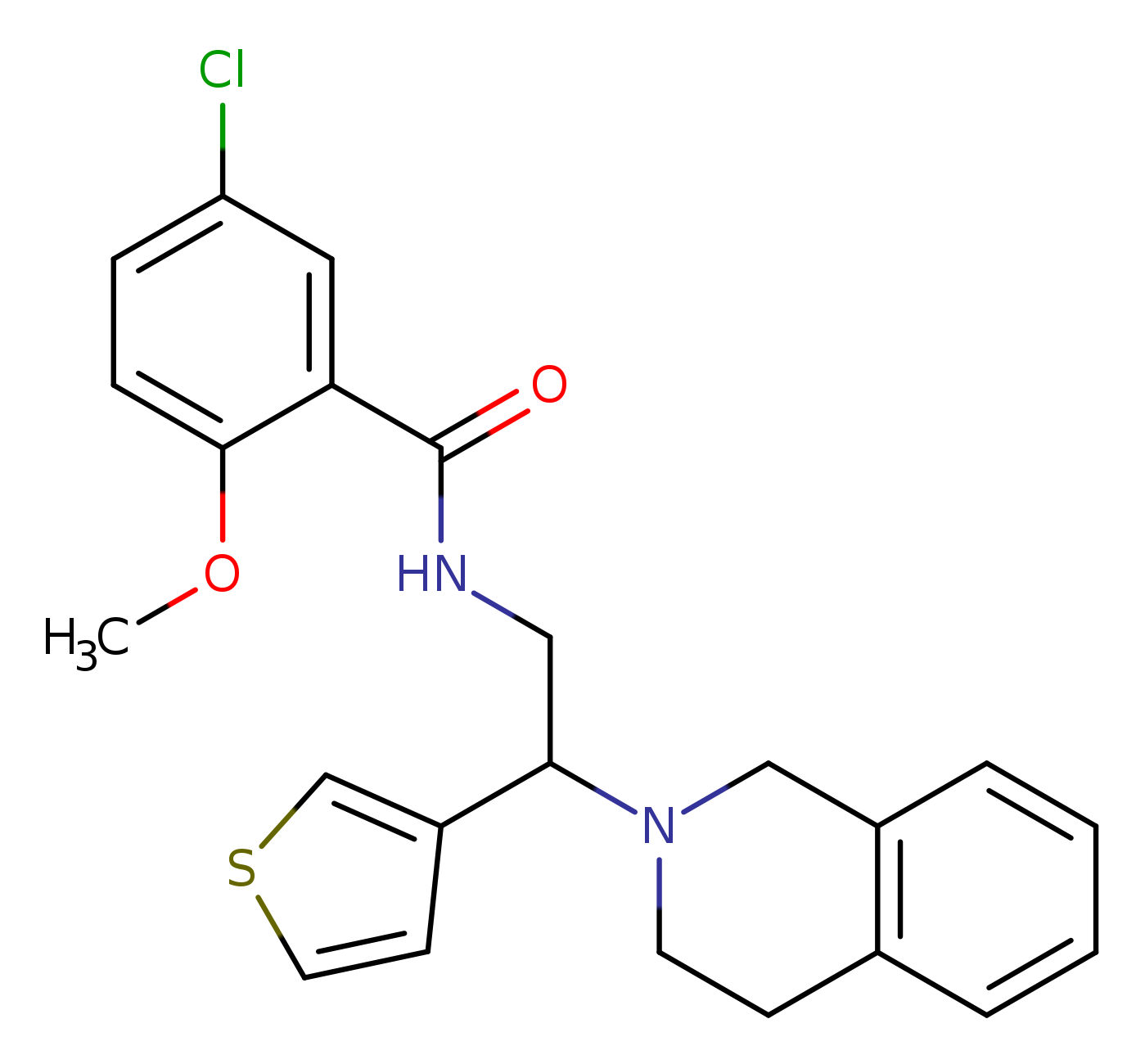 5-chloro-2-methoxy-N-[2-(1,2,3,4-tetrahydroisoquinolin-2-yl)-2-(thiophen-3-yl)ethyl]benzamide
