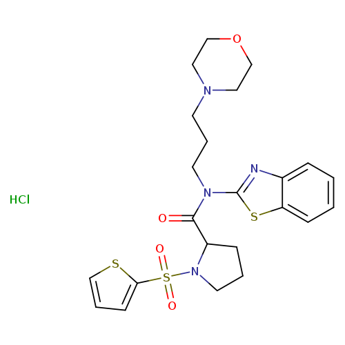 N-(1,3-benzothiazol-2-yl)-N-[3-(morpholin-4-yl)propyl]-1-(thiophene-2-sulfonyl)pyrrolidine-2-carboxamide hydrochloride