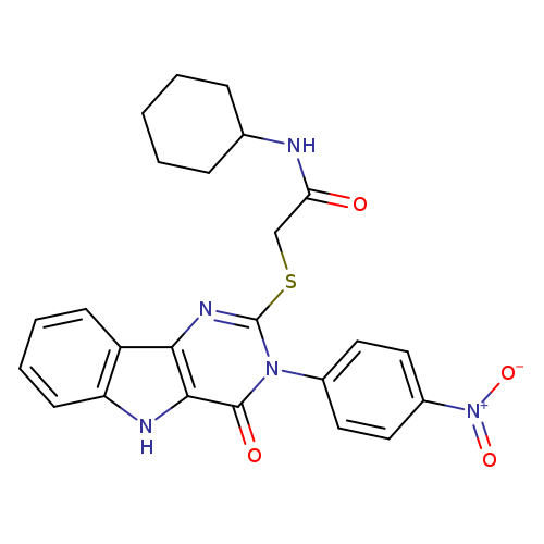 N-cyclohexyl-2-{[3-(4-nitrophenyl)-4-oxo-3H,4H,5H-pyrimido[5,4-b]indol-2-yl]sulfanyl}acetamide