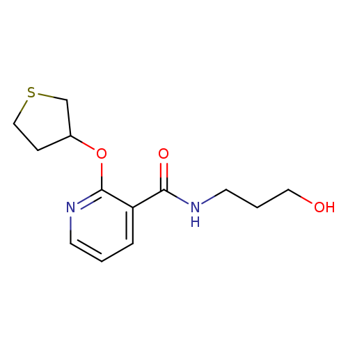 N-(3-hydroxypropyl)-2-(thiolan-3-yloxy)pyridine-3-carboxamide