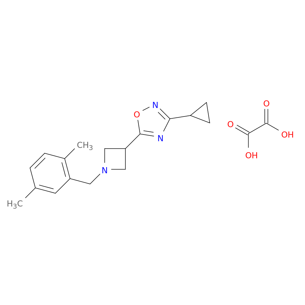 3-cyclopropyl-5-{1-[(2,5-dimethylphenyl)methyl]azetidin-3-yl}-1,2,4-oxadiazole; oxalic acid