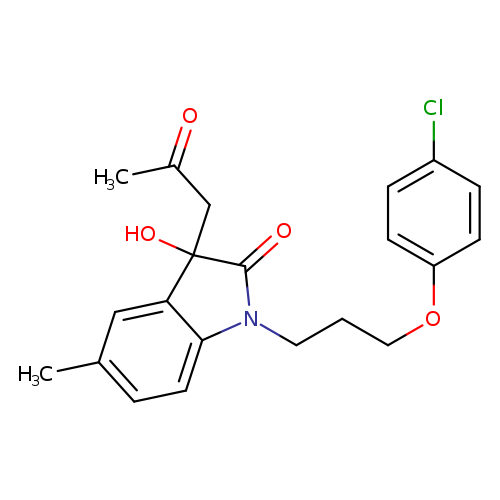 1-[3-(4-chlorophenoxy)propyl]-3-hydroxy-5-methyl-3-(2-oxopropyl)-2,3-dihydro-1H-indol-2-one