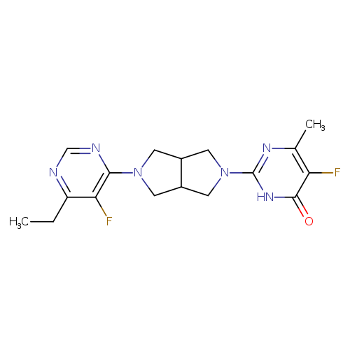 2-[5-(6-ethyl-5-fluoropyrimidin-4-yl)-octahydropyrrolo[3,4-c]pyrrol-2-yl]-5-fluoro-6-methyl-3,4-dihydropyrimidin-4-one
