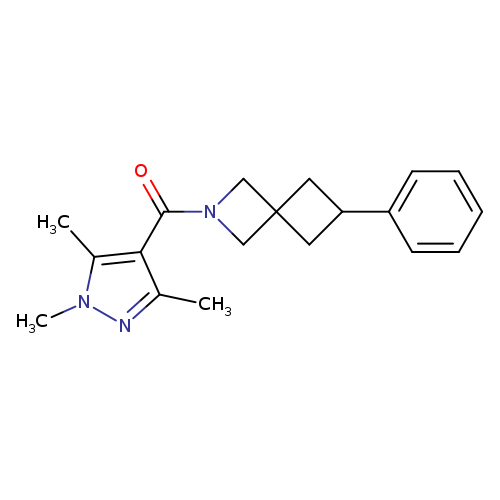 6-phenyl-2-(1,3,5-trimethyl-1H-pyrazole-4-carbonyl)-2-azaspiro[3.3]heptane