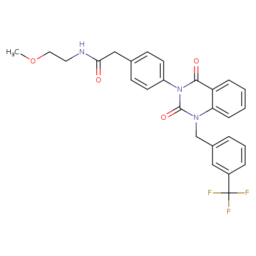 2-[4-(2,4-dioxo-1-{[3-(trifluoromethyl)phenyl]methyl}-1,2,3,4-tetrahydroquinazolin-3-yl)phenyl]-N-(2-methoxyethyl)acetamide