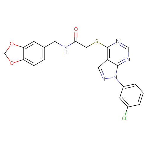 N-[(2H-1,3-benzodioxol-5-yl)methyl]-2-{[1-(3-chlorophenyl)-1H-pyrazolo[3,4-d]pyrimidin-4-yl]sulfanyl}acetamide