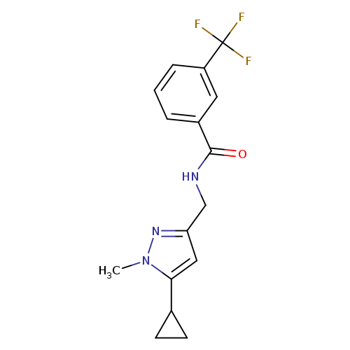 N-[(5-cyclopropyl-1-methyl-1H-pyrazol-3-yl)methyl]-3-(trifluoromethyl)benzamide