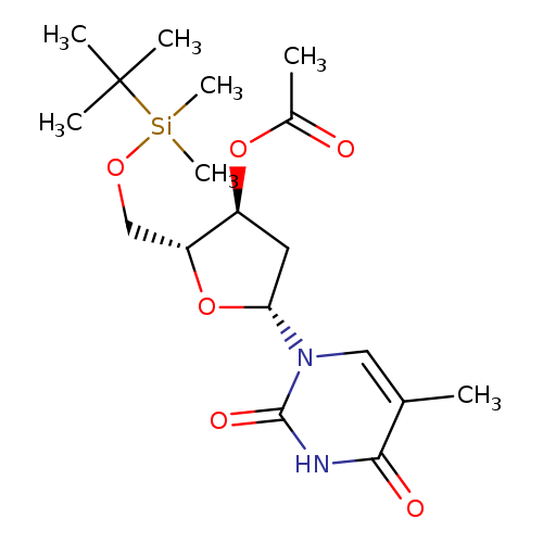 (2R,3S,5R)-2-(((tert-butyldimethylsilyl)oxy)methyl)-5-(5-methyl-2,4-dioxo-3,4-dihydropyrimidin-1(2H)-yl)tetrahydrofuran-3-yl acetate
