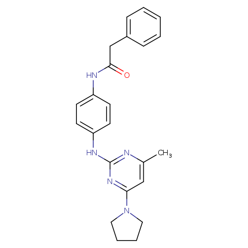 N-(4-{[4-methyl-6-(pyrrolidin-1-yl)pyrimidin-2-yl]amino}phenyl)-2-phenylacetamide