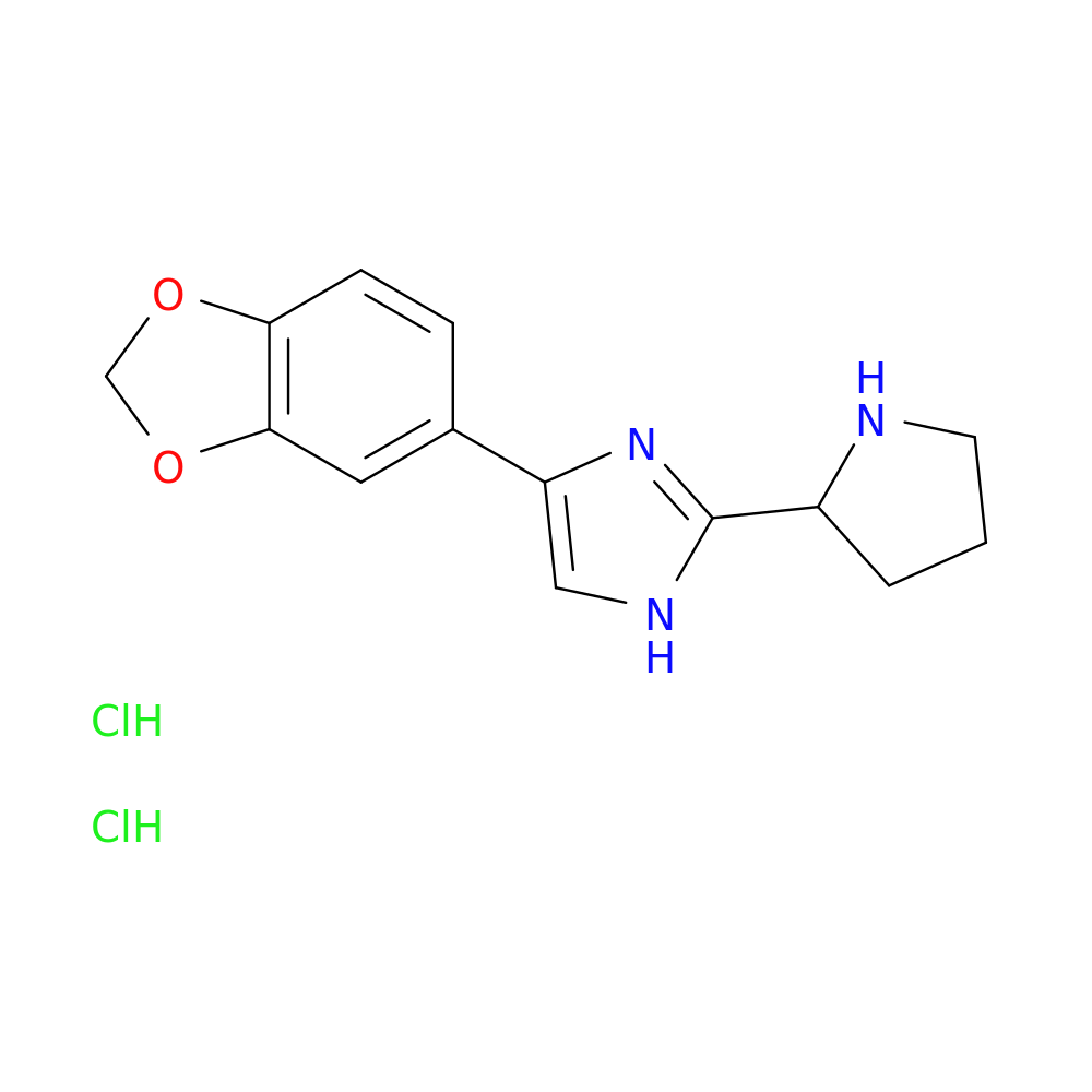 4-(1,3-dioxaindan-5-yl)-2-(pyrrolidin-2-yl)-1H-imidazole dihydrochloride
