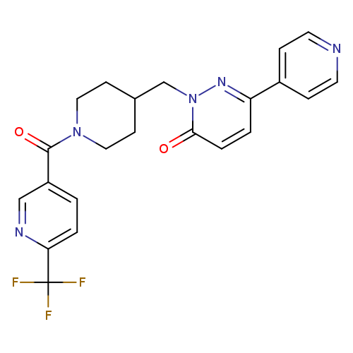6-(pyridin-4-yl)-2-({1-[6-(trifluoromethyl)pyridine-3-carbonyl]piperidin-4-yl}methyl)-2,3-dihydropyridazin-3-one