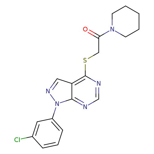 2-{[1-(3-chlorophenyl)-1H-pyrazolo[3,4-d]pyrimidin-4-yl]sulfanyl}-1-(piperidin-1-yl)ethan-1-one