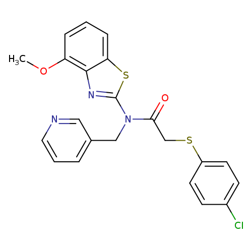 2-[(4-chlorophenyl)sulfanyl]-N-(4-methoxy-1,3-benzothiazol-2-yl)-N-[(pyridin-3-yl)methyl]acetamide