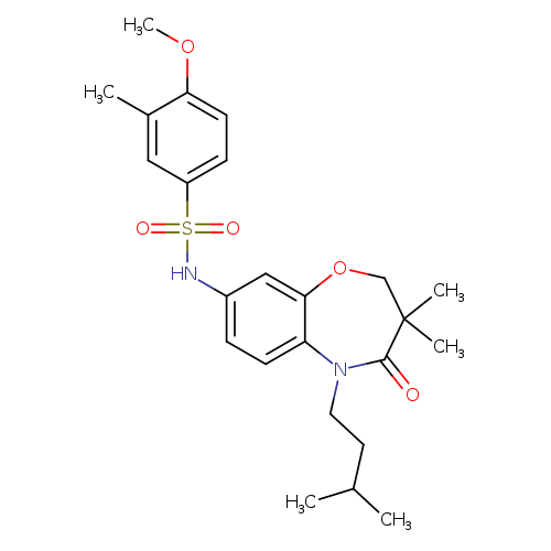 N-[3,3-dimethyl-5-(3-methylbutyl)-4-oxo-2,3,4,5-tetrahydro-1,5-benzoxazepin-8-yl]-4-methoxy-3-methylbenzene-1-sulfonamide