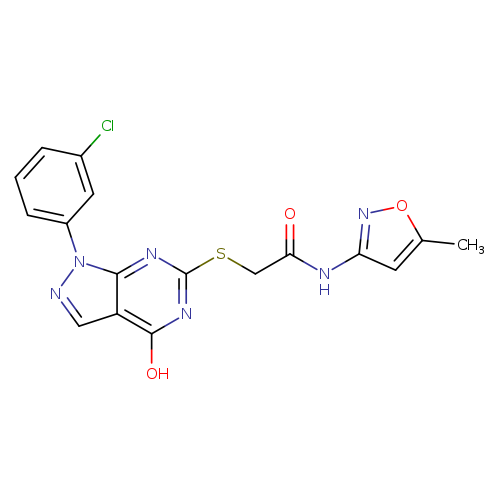 2-{[1-(3-chlorophenyl)-4-hydroxy-1H-pyrazolo[3,4-d]pyrimidin-6-yl]sulfanyl}-N-(5-methyl-1,2-oxazol-3-yl)acetamide