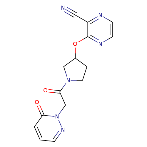3-({1-[2-(6-oxo-1,6-dihydropyridazin-1-yl)acetyl]pyrrolidin-3-yl}oxy)pyrazine-2-carbonitrile