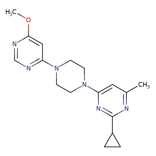2-cyclopropyl-4-[4-(6-methoxypyrimidin-4-yl)piperazin-1-yl]-6-methylpyrimidine