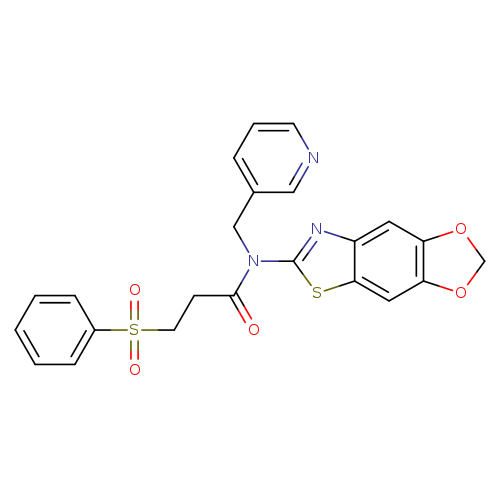 3-(benzenesulfonyl)-N-{4,6-dioxa-10-thia-12-azatricyclo[7.3.0.0^{3,7}]dodeca-1(9),2,7,11-tetraen-11-yl}-N-[(pyridin-3-yl)methyl]propanamide