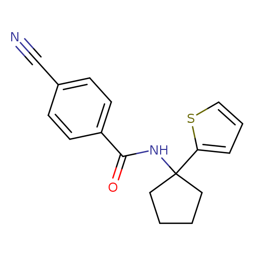 4-cyano-N-[1-(thiophen-2-yl)cyclopentyl]benzamide