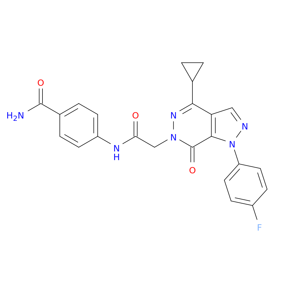 4-{2-[4-cyclopropyl-1-(4-fluorophenyl)-7-oxo-1H,6H,7H-pyrazolo[3,4-d]pyridazin-6-yl]acetamido}benzamide