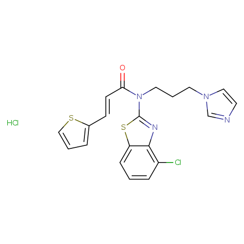 (2E)-N-(4-chloro-1,3-benzothiazol-2-yl)-N-[3-(1H-imidazol-1-yl)propyl]-3-(thiophen-2-yl)prop-2-enamide hydrochloride