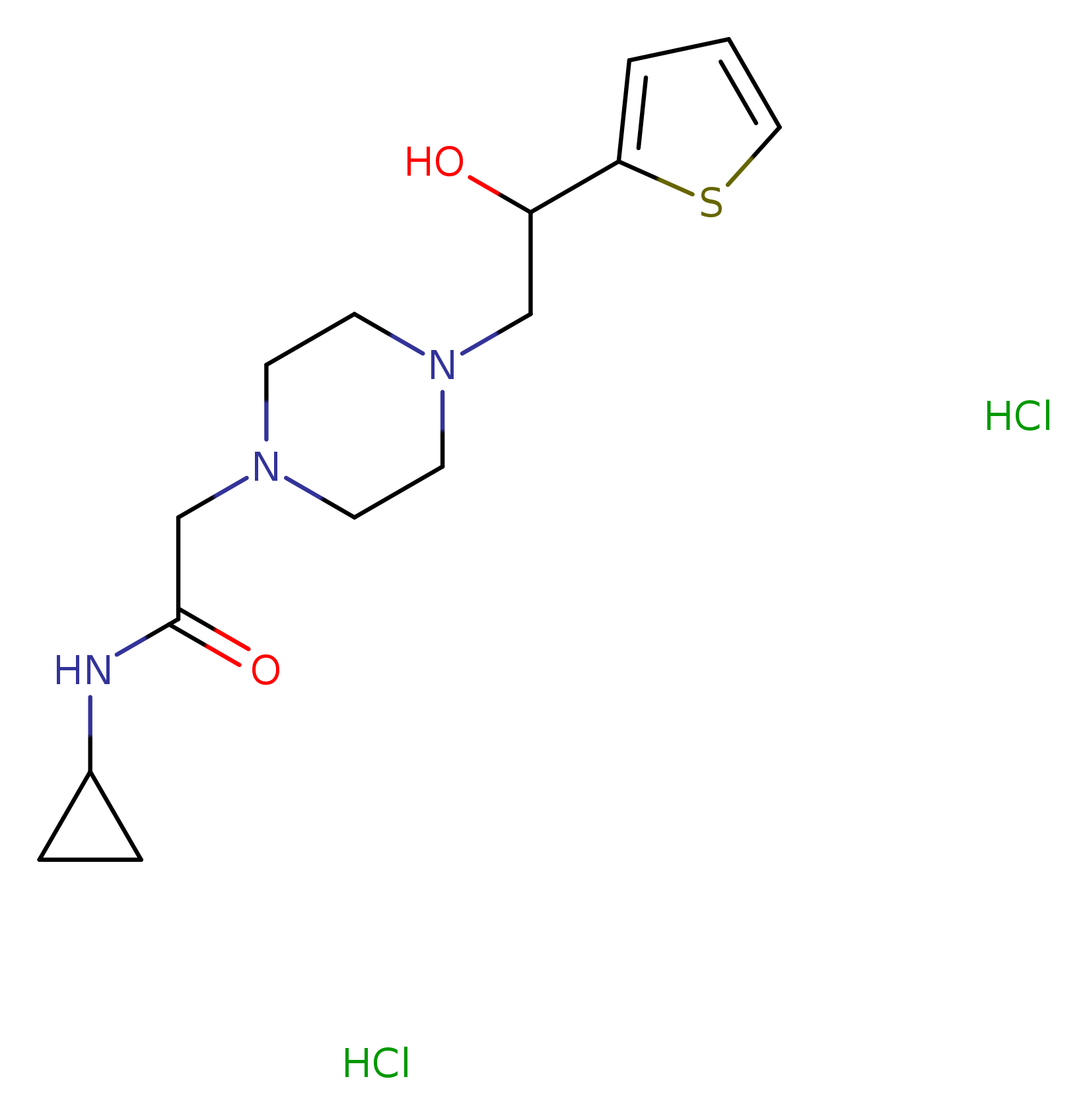N-cyclopropyl-2-{4-[2-hydroxy-2-(thiophen-2-yl)ethyl]piperazin-1-yl}acetamide dihydrochloride