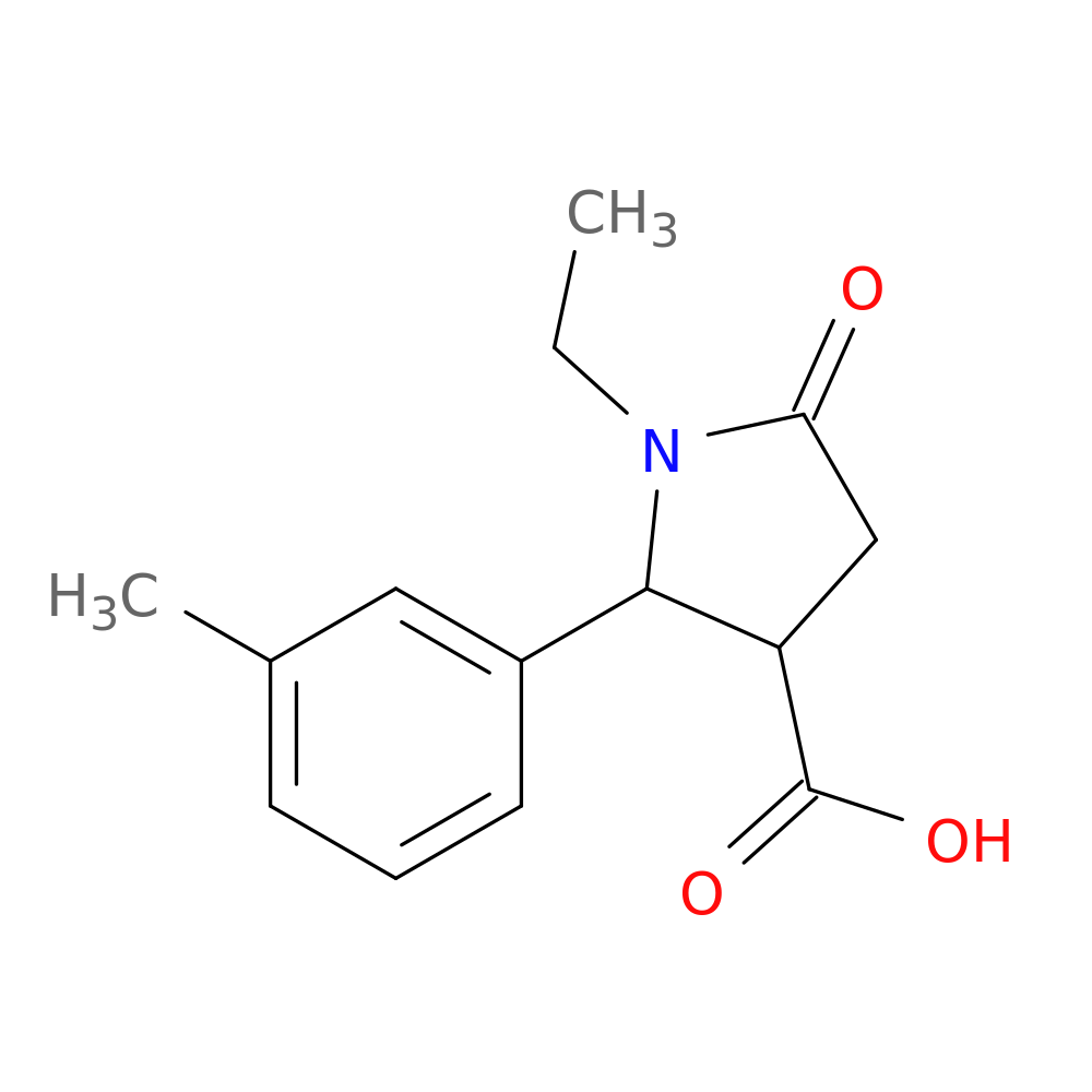 1-Ethyl-2-(3-methylphenyl)-5-oxo-3-pyrrolidinecarboxylic acid