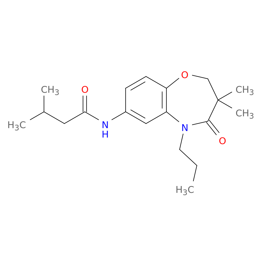 N-(3,3-dimethyl-4-oxo-5-propyl-2,3,4,5-tetrahydro-1,5-benzoxazepin-7-yl)-3-methylbutanamide