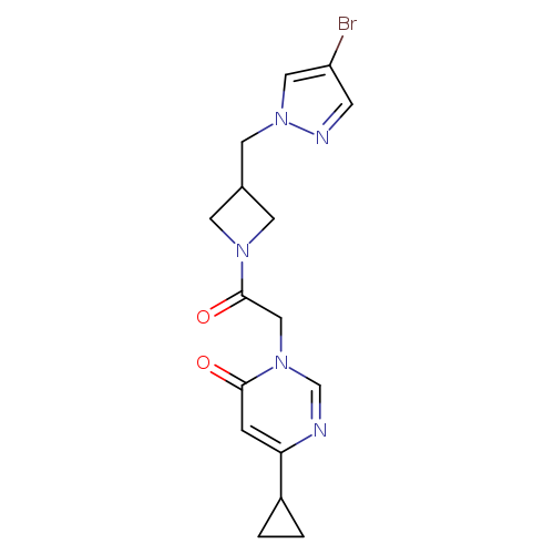 3-(2-{3-[(4-bromo-1H-pyrazol-1-yl)methyl]azetidin-1-yl}-2-oxoethyl)-6-cyclopropyl-3,4-dihydropyrimidin-4-one