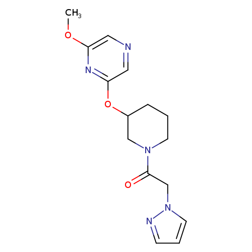 1-{3-[(6-methoxypyrazin-2-yl)oxy]piperidin-1-yl}-2-(1H-pyrazol-1-yl)ethan-1-one