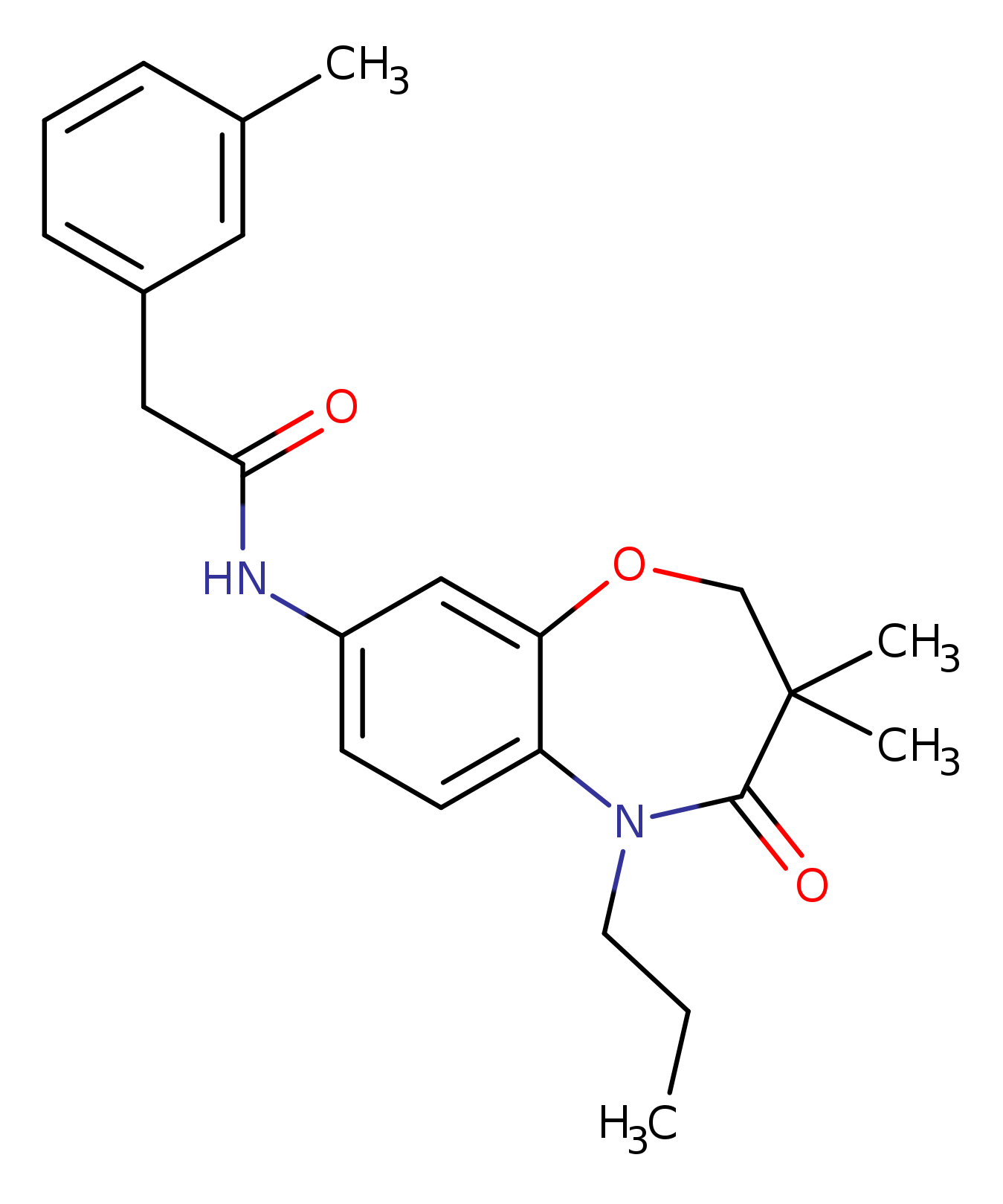 N-(3,3-dimethyl-4-oxo-5-propyl-2,3,4,5-tetrahydro-1,5-benzoxazepin-8-yl)-2-(3-methylphenyl)acetamide