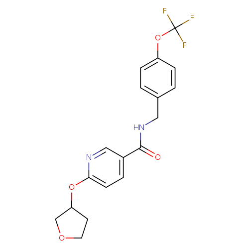 6-(oxolan-3-yloxy)-N-{[4-(trifluoromethoxy)phenyl]methyl}pyridine-3-carboxamide
