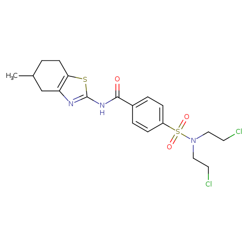 4-[bis(2-chloroethyl)sulfamoyl]-N-(5-methyl-4,5,6,7-tetrahydro-1,3-benzothiazol-2-yl)benzamide