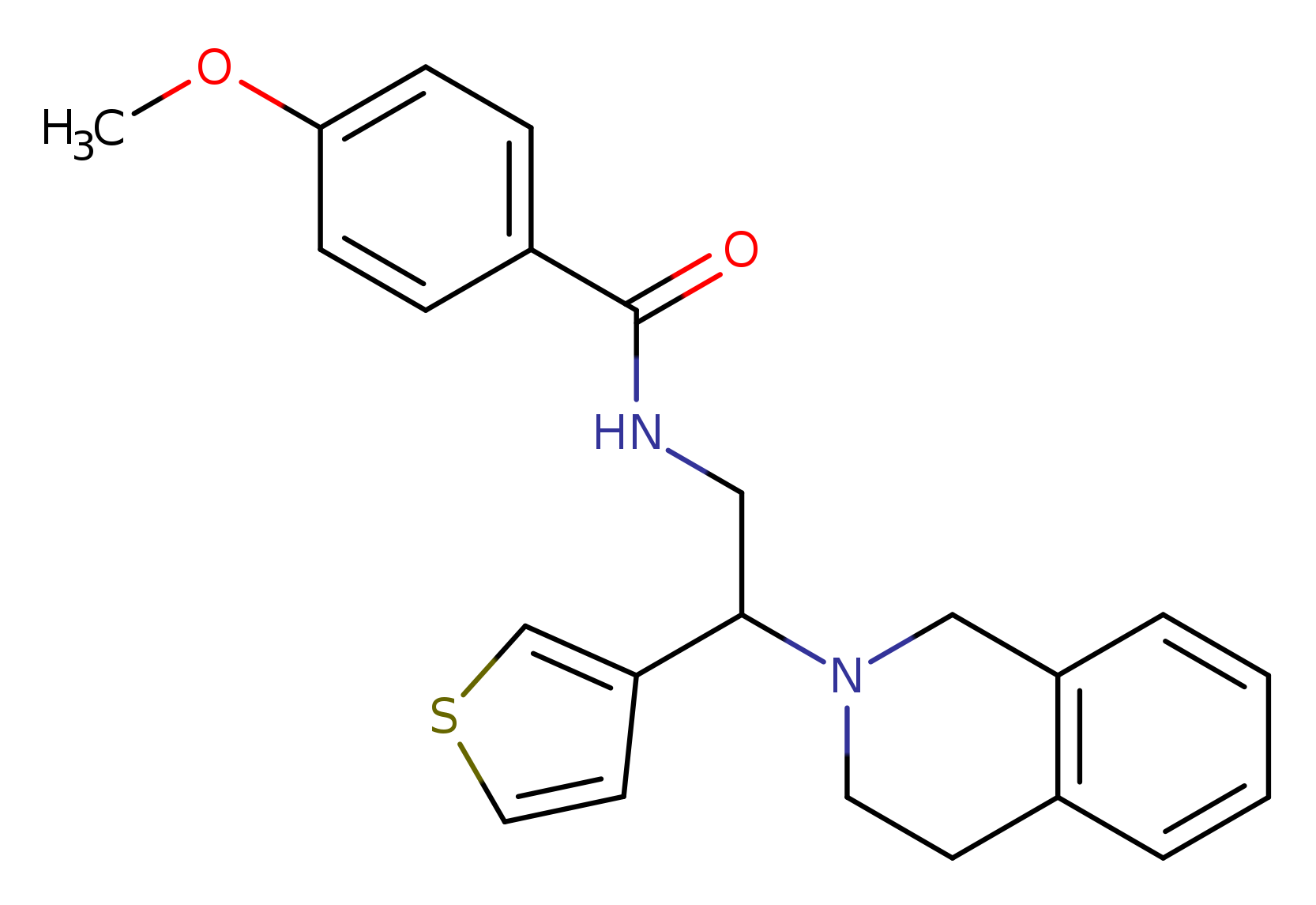 4-methoxy-N-[2-(1,2,3,4-tetrahydroisoquinolin-2-yl)-2-(thiophen-3-yl)ethyl]benzamide