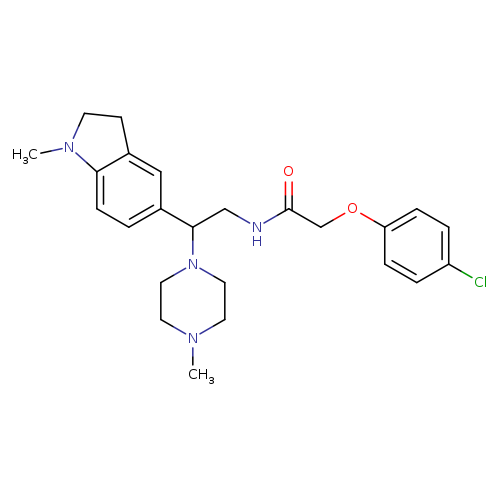 2-(4-chlorophenoxy)-N-[2-(1-methyl-2,3-dihydro-1H-indol-5-yl)-2-(4-methylpiperazin-1-yl)ethyl]acetamide