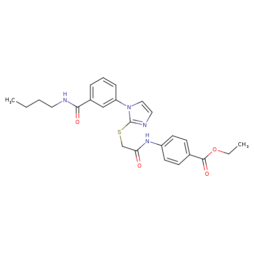 ethyl 4-[2-({1-[3-(butylcarbamoyl)phenyl]-1H-imidazol-2-yl}sulfanyl)acetamido]benzoate