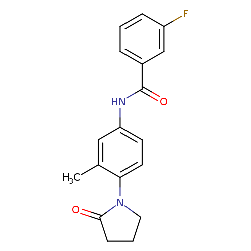 3-fluoro-N-[3-methyl-4-(2-oxopyrrolidin-1-yl)phenyl]benzamide