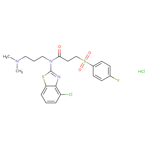 N-(4-chloro-1,3-benzothiazol-2-yl)-N-[3-(dimethylamino)propyl]-3-(4-fluorobenzenesulfonyl)propanamide hydrochloride