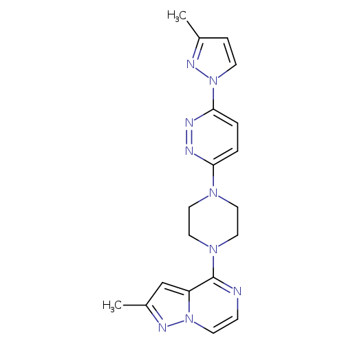 3-(3-methyl-1H-pyrazol-1-yl)-6-(4-{2-methylpyrazolo[1,5-a]pyrazin-4-yl}piperazin-1-yl)pyridazine